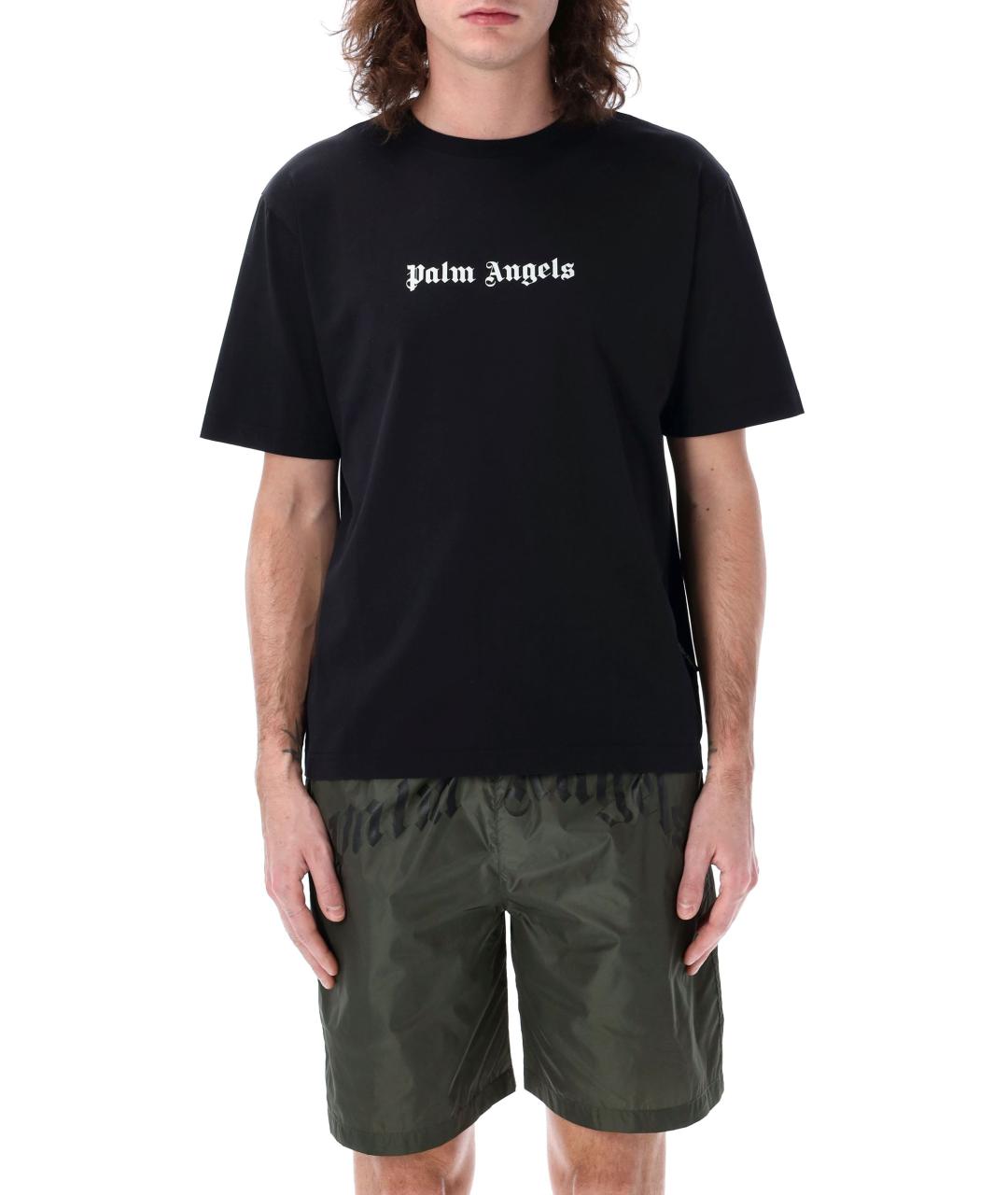 PALM ANGELS Черная хлопковая футболка, фото 4