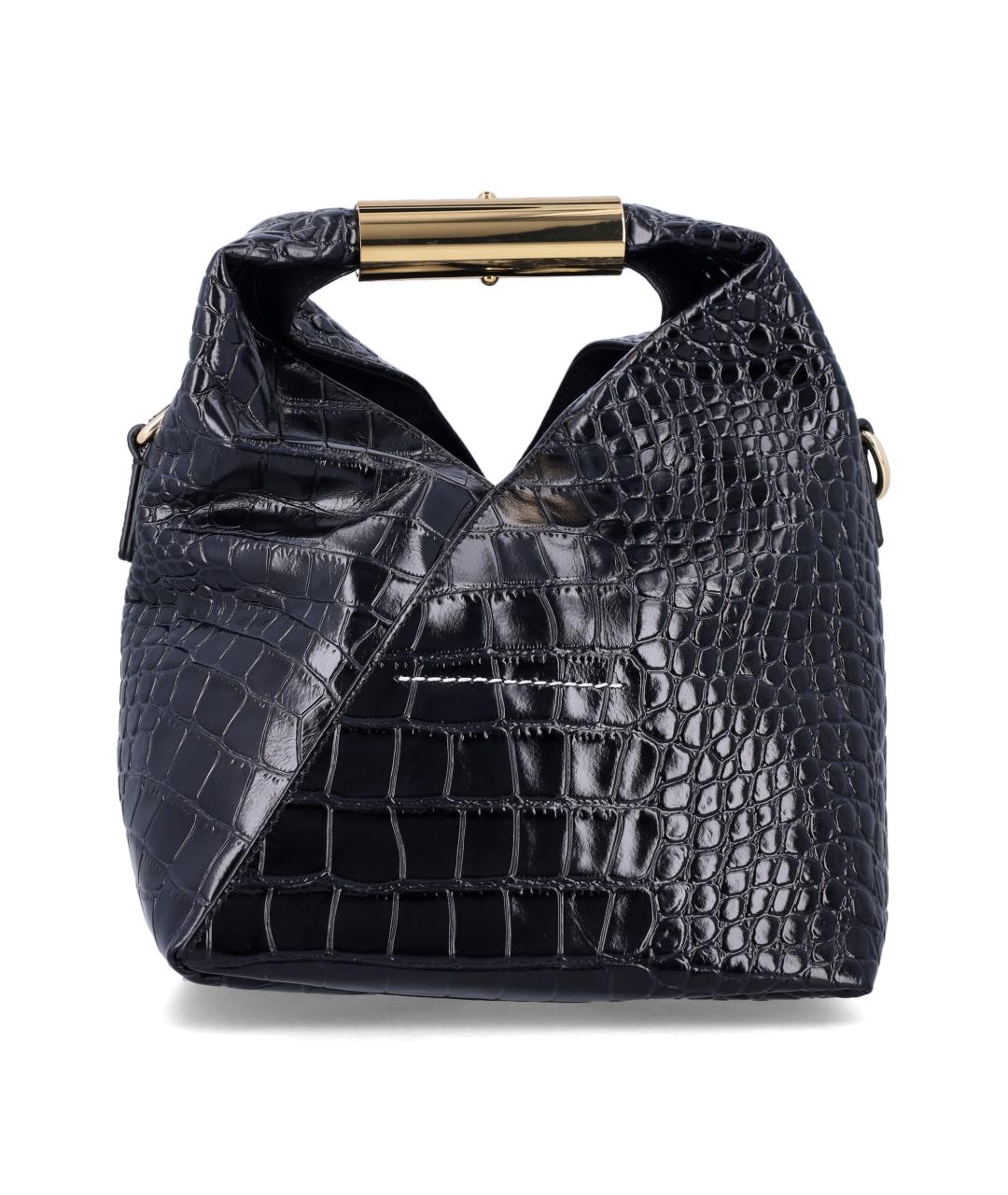 MM6 MAISON MARGIELA Черная кожаная сумка тоут, фото 3