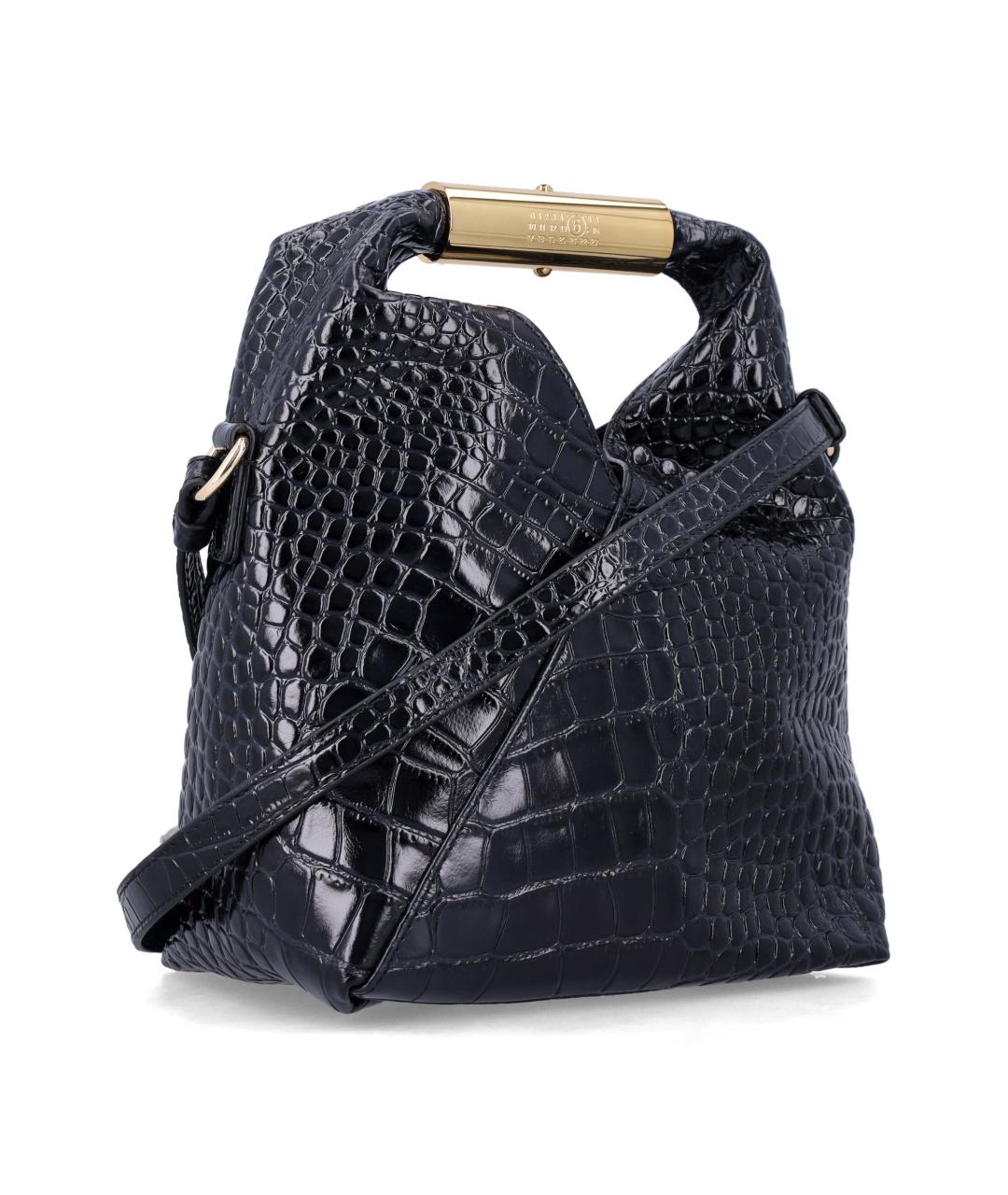 MM6 MAISON MARGIELA Черная кожаная сумка тоут, фото 2