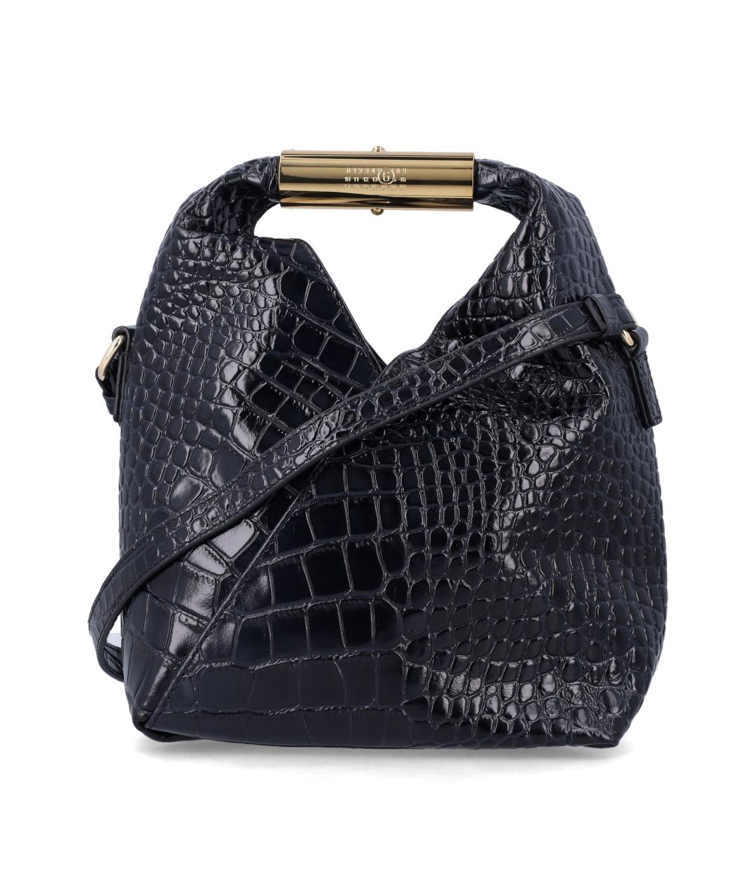 MM6 MAISON MARGIELA Черная кожаная сумка тоут, фото 1