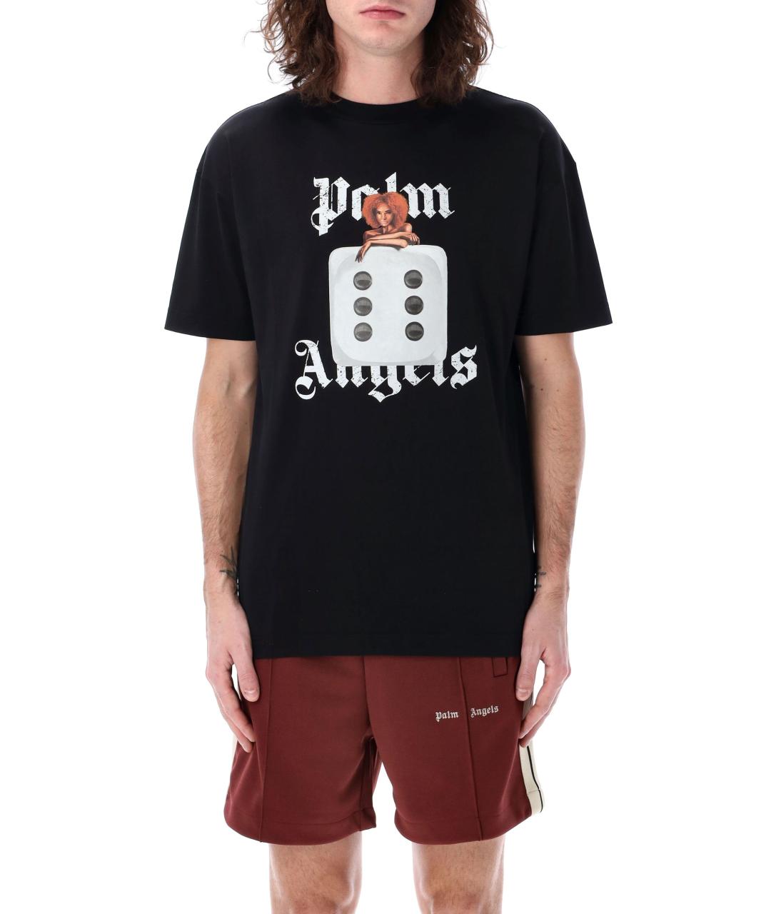 PALM ANGELS Черная хлопковая футболка, фото 2