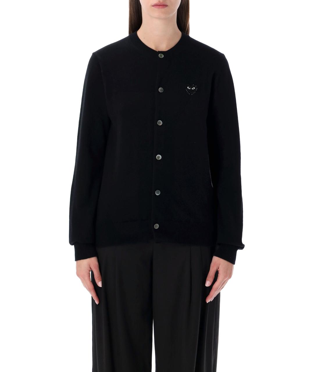 COMME DES GARÇONS PLAY Черный шерстяной кардиган, фото 1