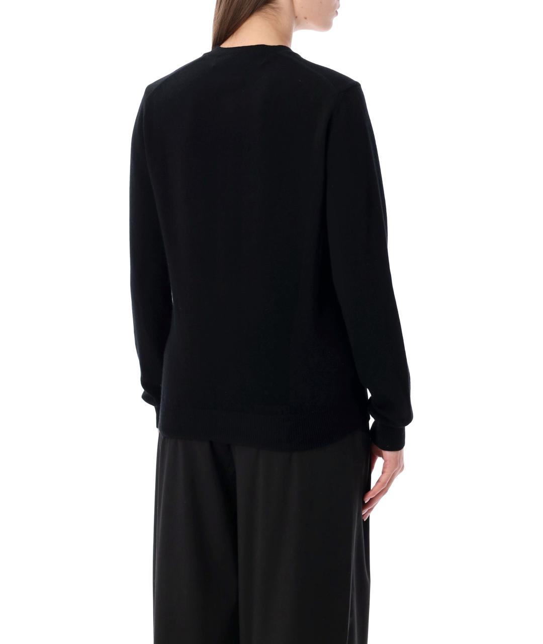 COMME DES GARÇONS PLAY Черный шерстяной кардиган, фото 2