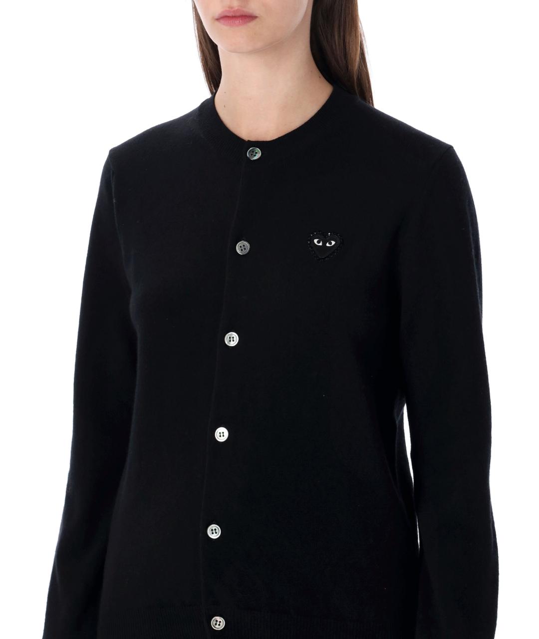 COMME DES GARÇONS PLAY Черный шерстяной кардиган, фото 3