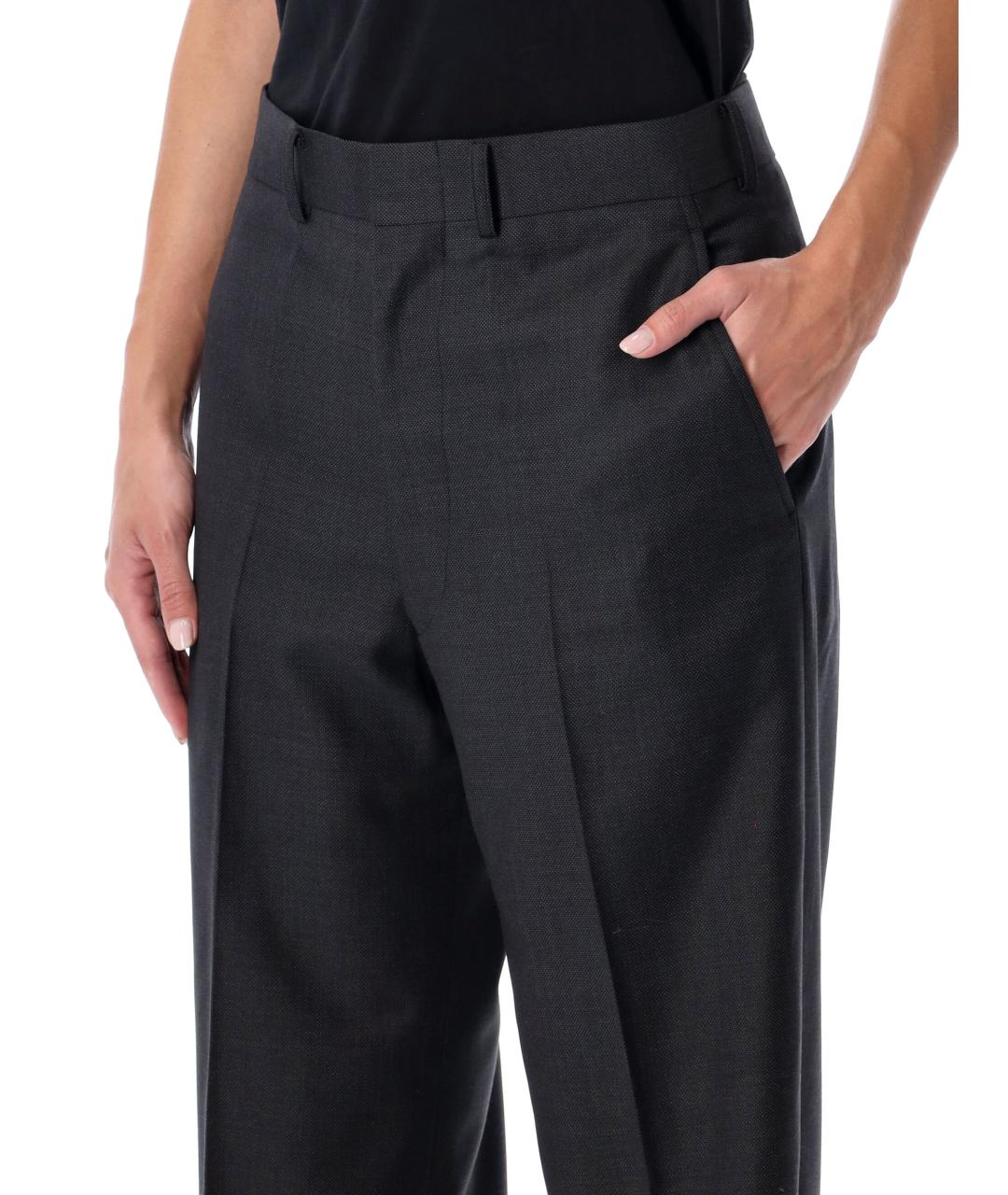 JUNYA WATANABE Черные шерстяные прямые брюки, фото 3