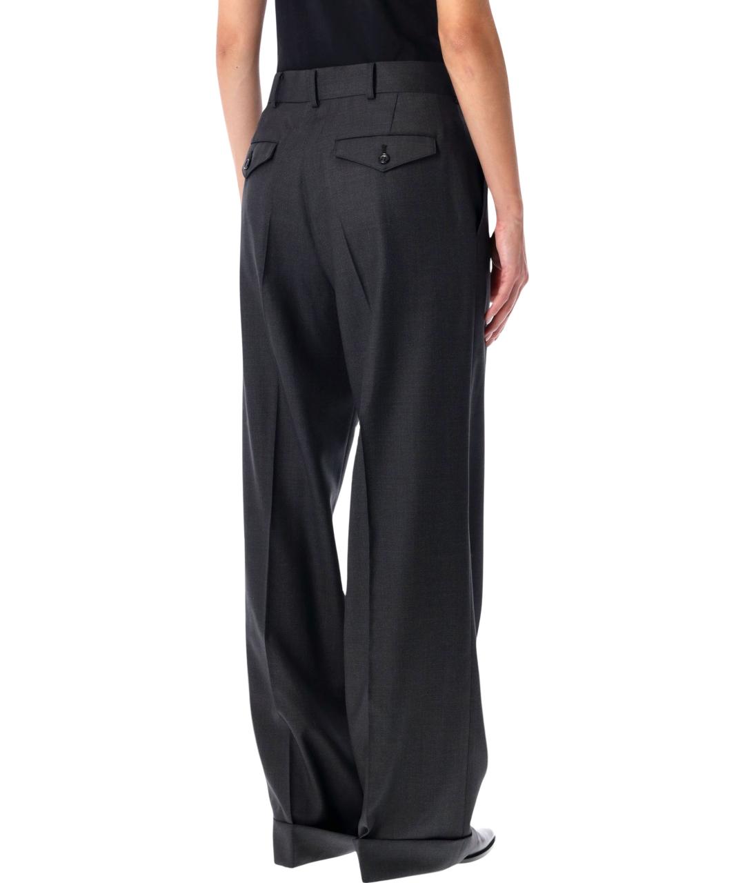 JUNYA WATANABE Черные шерстяные прямые брюки, фото 2