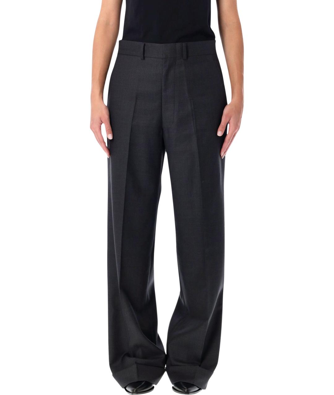 JUNYA WATANABE Черные шерстяные прямые брюки, фото 4