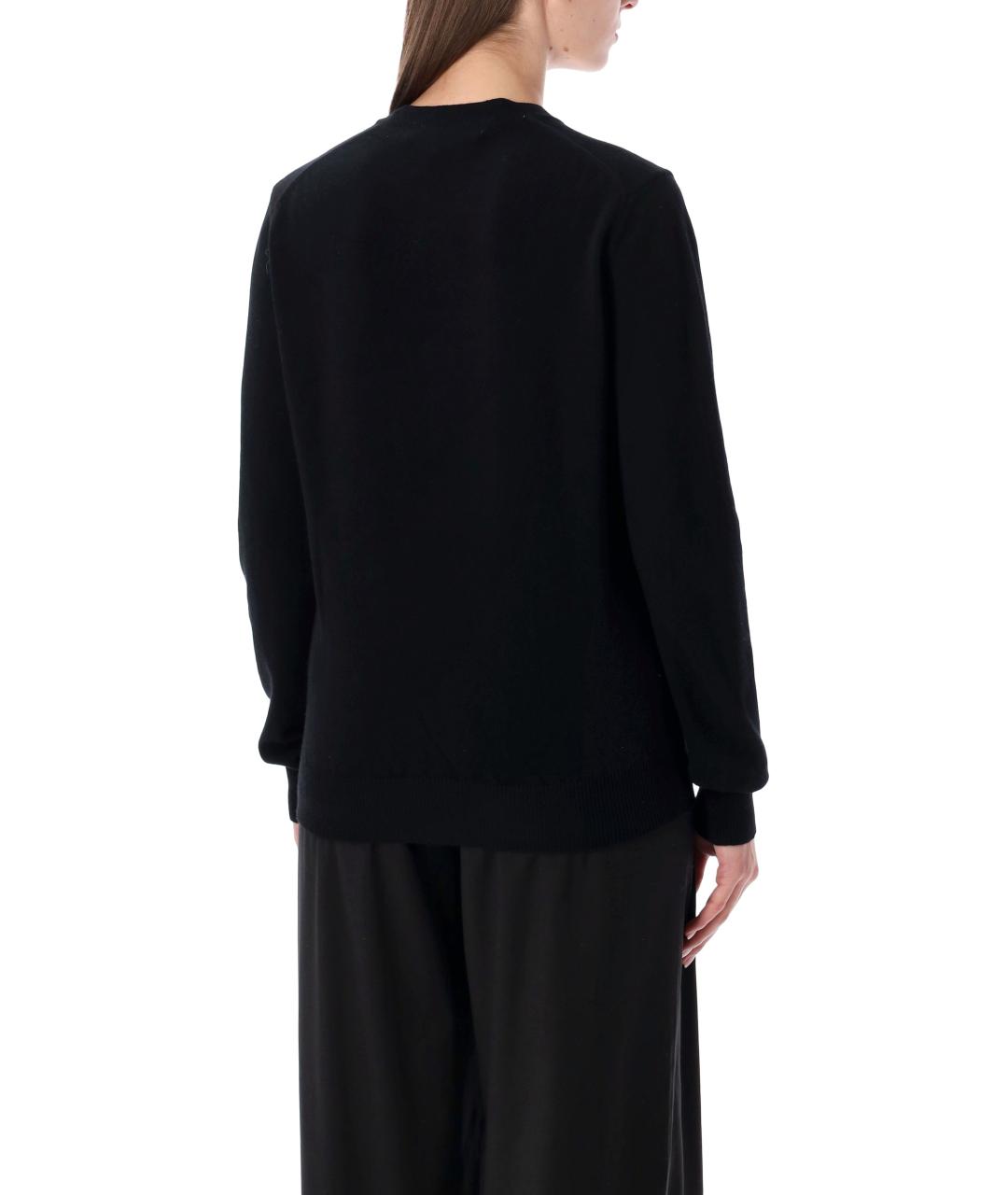 COMME DES GARÇONS PLAY Черный шерстяной кардиган, фото 3