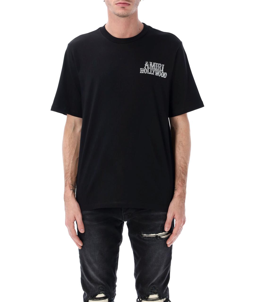 AMIRI Черная хлопковая футболка, фото 2