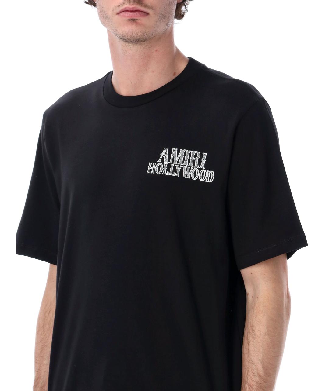 AMIRI Черная хлопковая футболка, фото 4