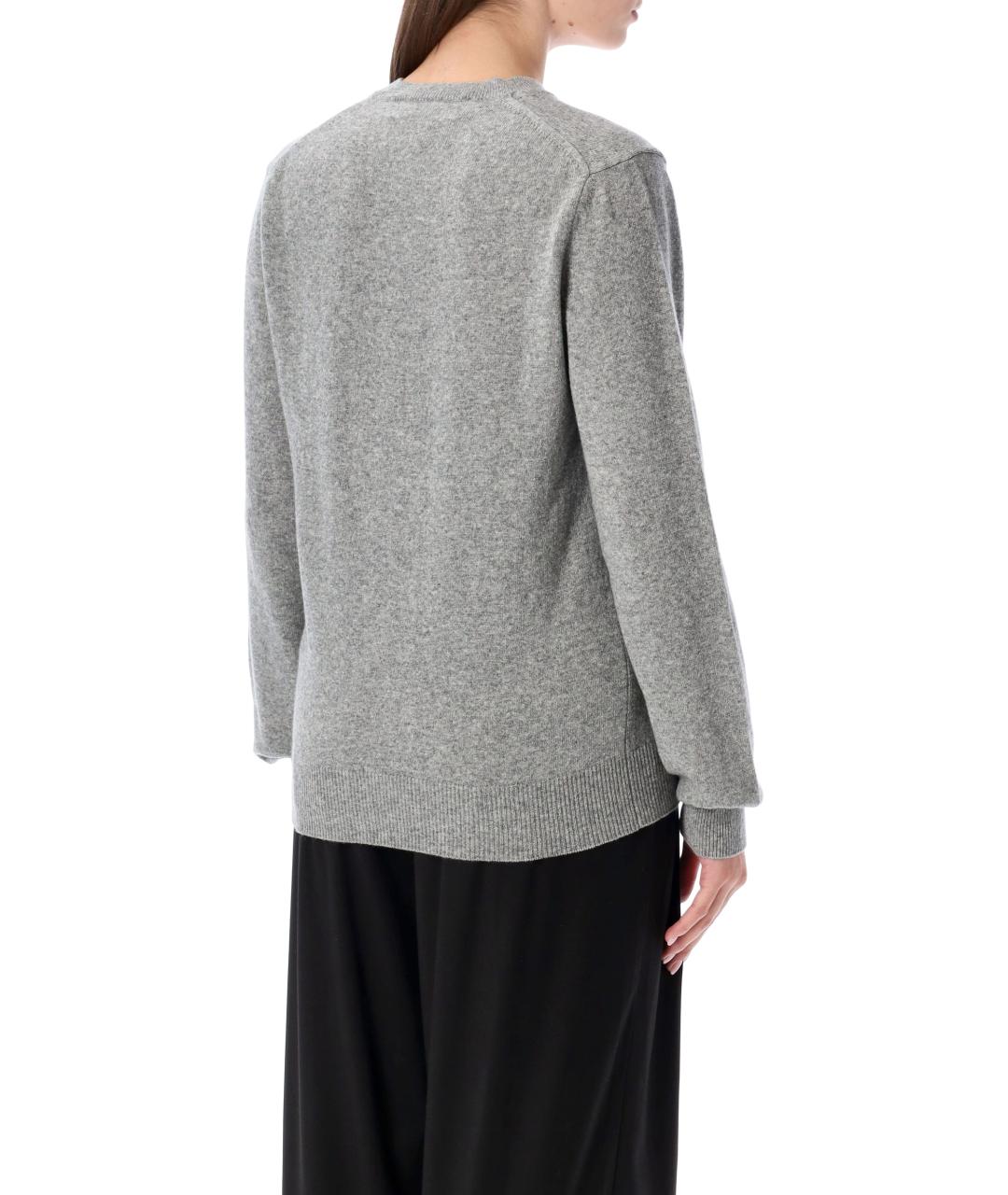 COMME DES GARÇONS PLAY Серый шерстяной джемпер / свитер, фото 3