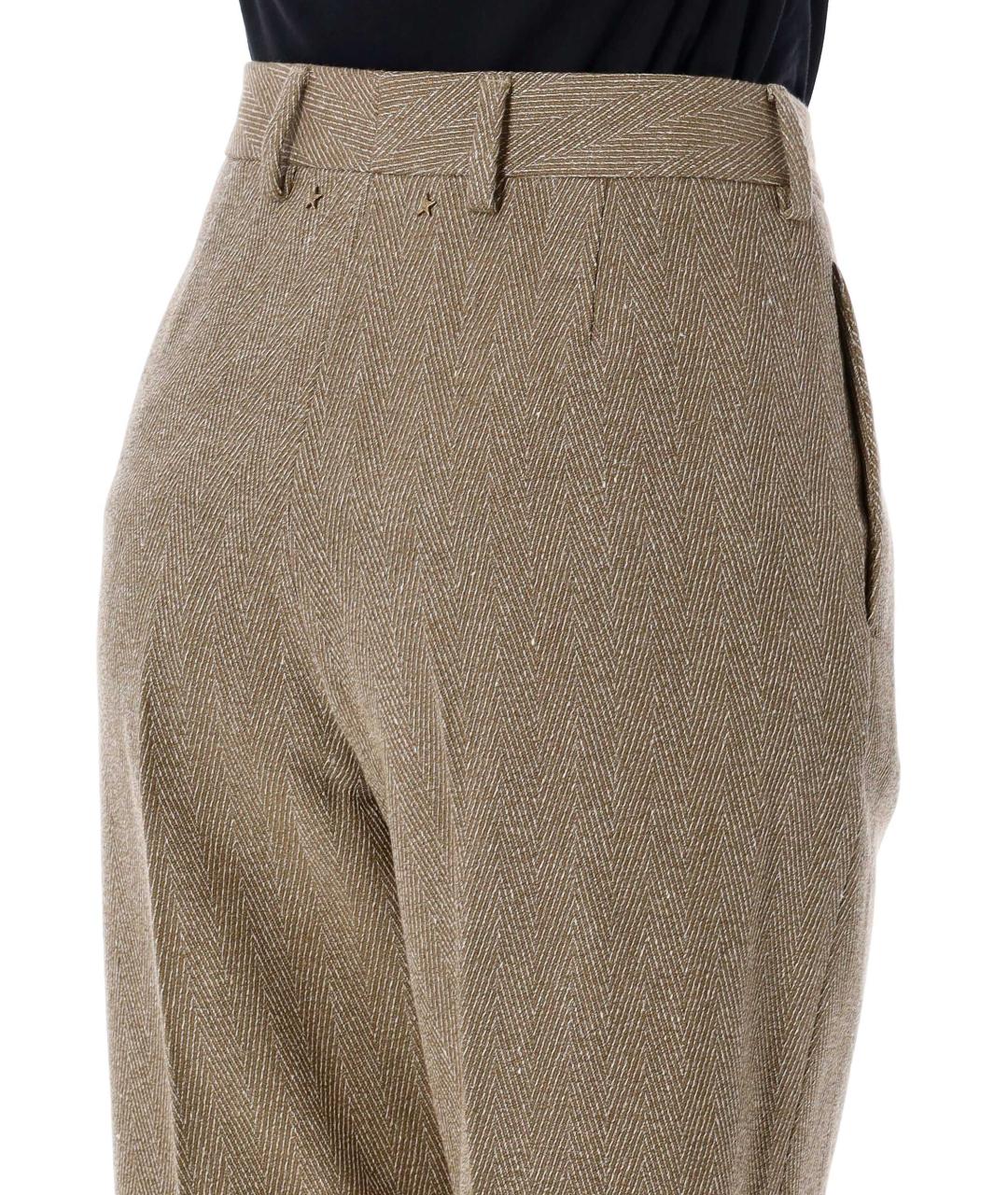 GOLDEN GOOSE DELUXE BRAND Бежевые прямые брюки, фото 3