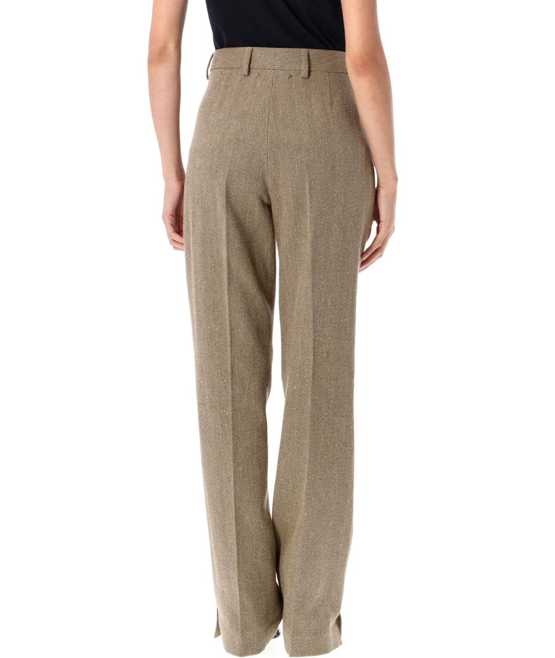 GOLDEN GOOSE DELUXE BRAND Бежевые прямые брюки, фото 2