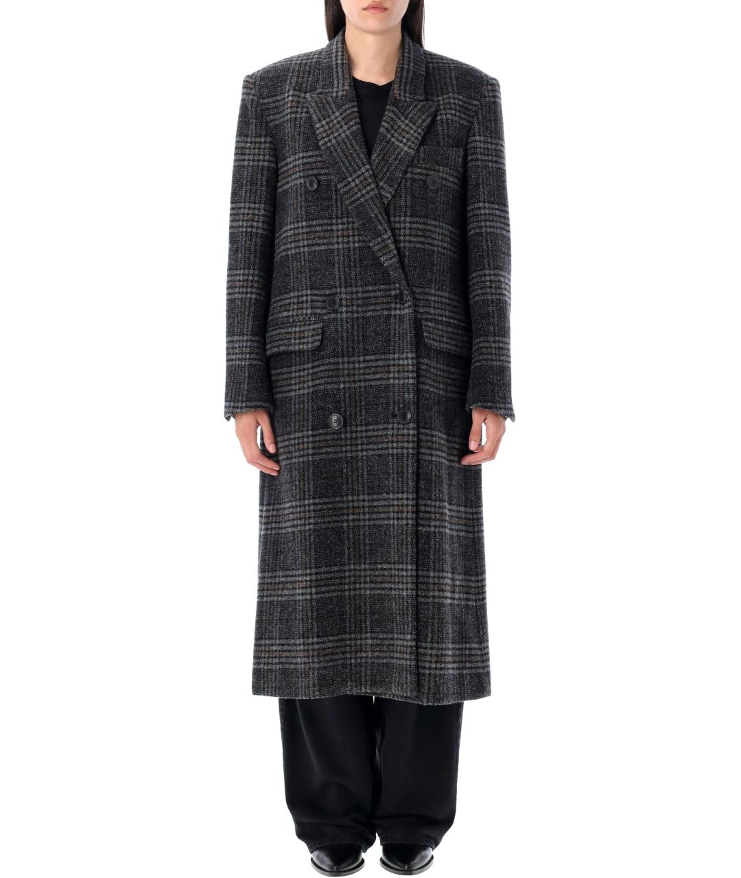 ISABEL MARANT ETOILE Серое шерстяное пальто, фото 2