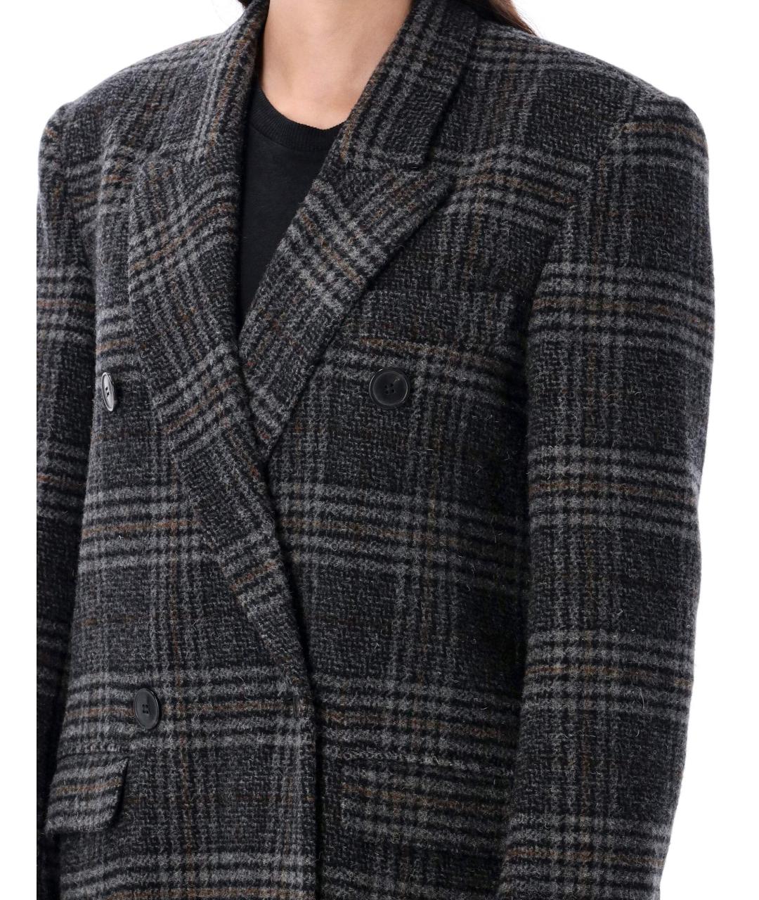 ISABEL MARANT ETOILE Серое шерстяное пальто, фото 4