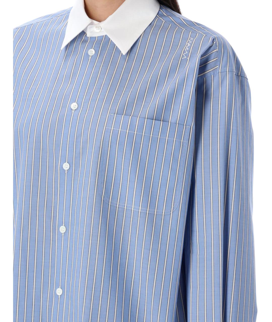 MARNI Голубая хлопковая рубашка, фото 4