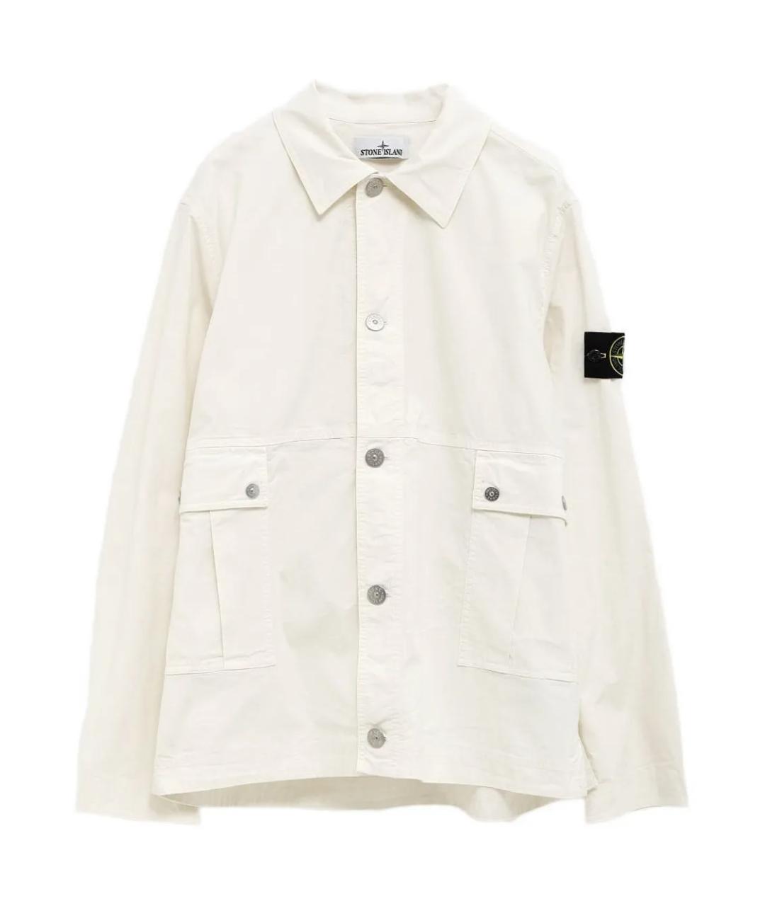 STONE ISLAND Белая хлопковая куртка, фото 1