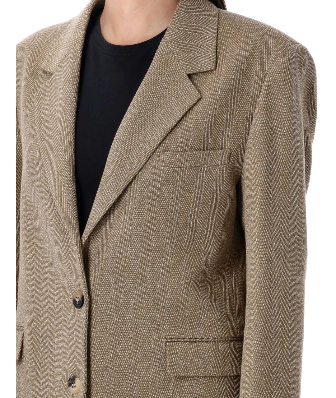 GOLDEN GOOSE DELUXE BRAND Золотой льняной жакет/пиджак, фото 4