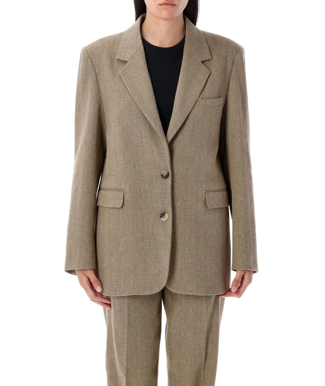 GOLDEN GOOSE DELUXE BRAND Золотой льняной жакет/пиджак, фото 2