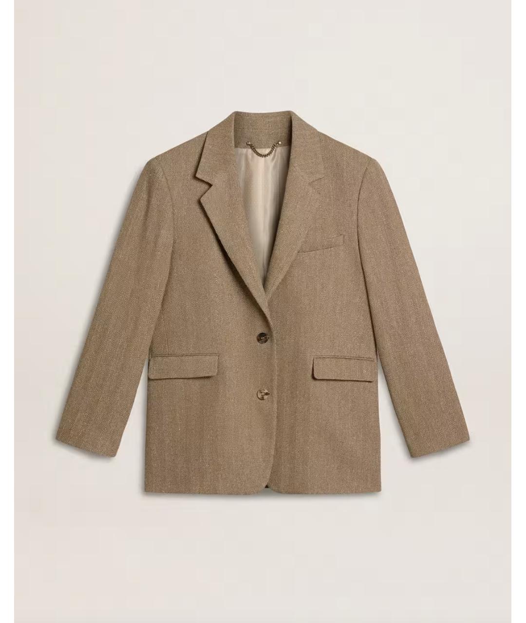 GOLDEN GOOSE DELUXE BRAND Золотой льняной жакет/пиджак, фото 5