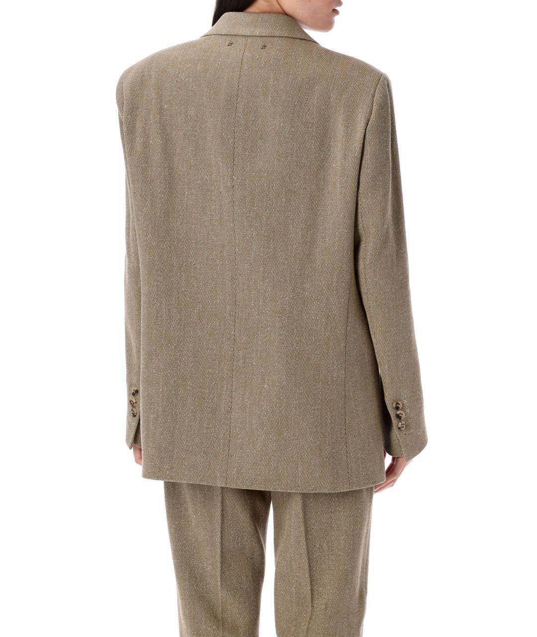 GOLDEN GOOSE DELUXE BRAND Золотой льняной жакет/пиджак, фото 3