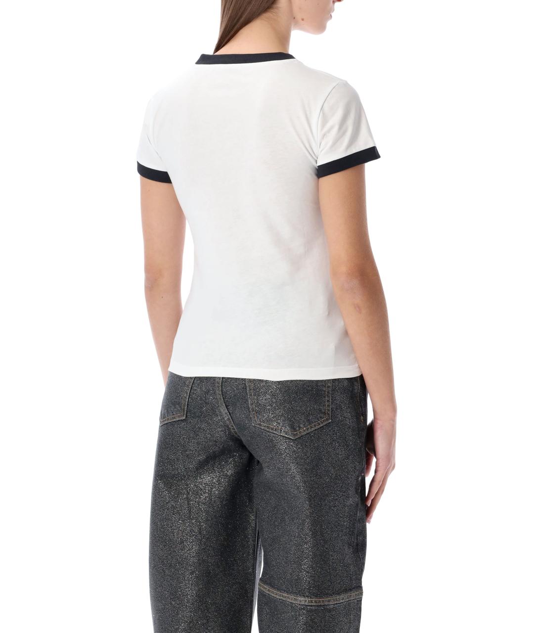 GANNI Белая хлопковая футболка, фото 3