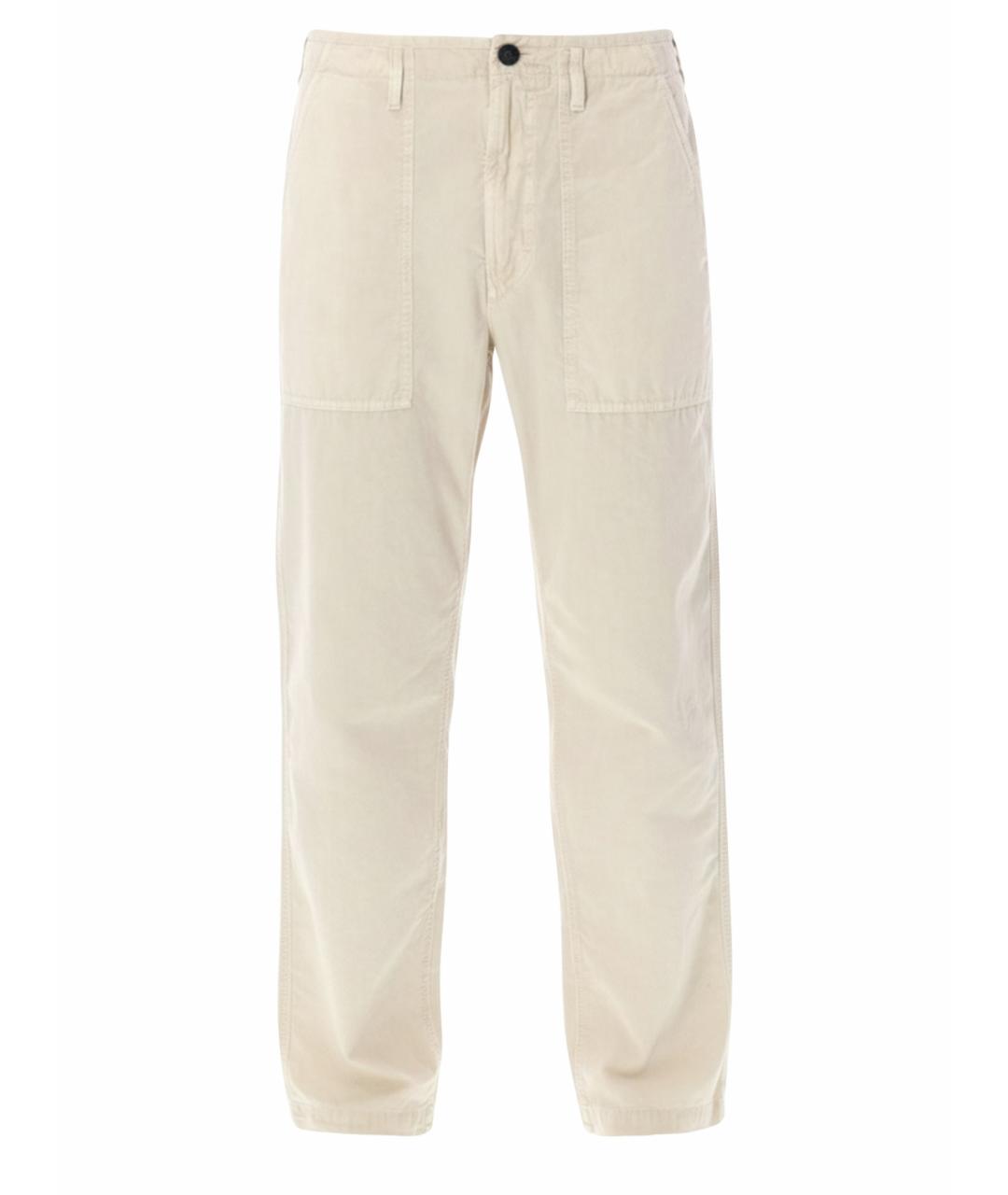 STONE ISLAND Бежевые хлопковые повседневные брюки, фото 1