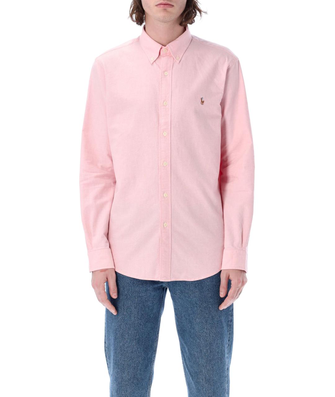 POLO RALPH LAUREN Розовая хлопковая кэжуал рубашка, фото 2