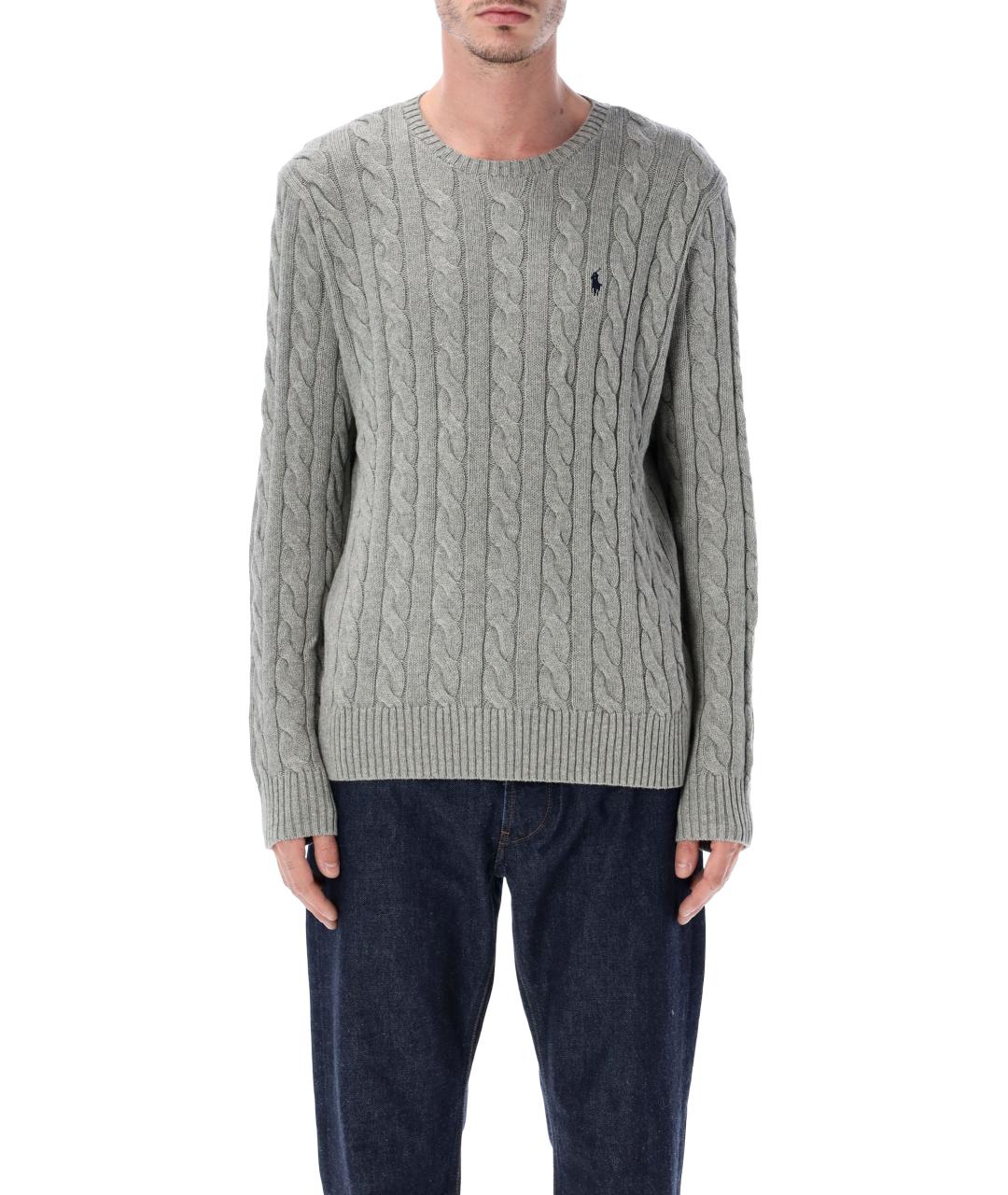 POLO RALPH LAUREN Серый хлопковый джемпер / свитер, фото 5