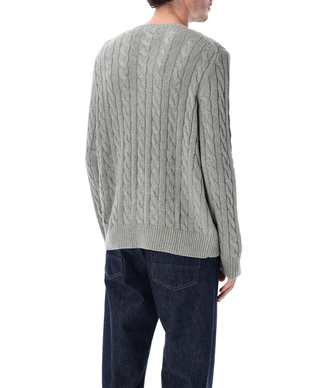 POLO RALPH LAUREN Серый хлопковый джемпер / свитер, фото 6