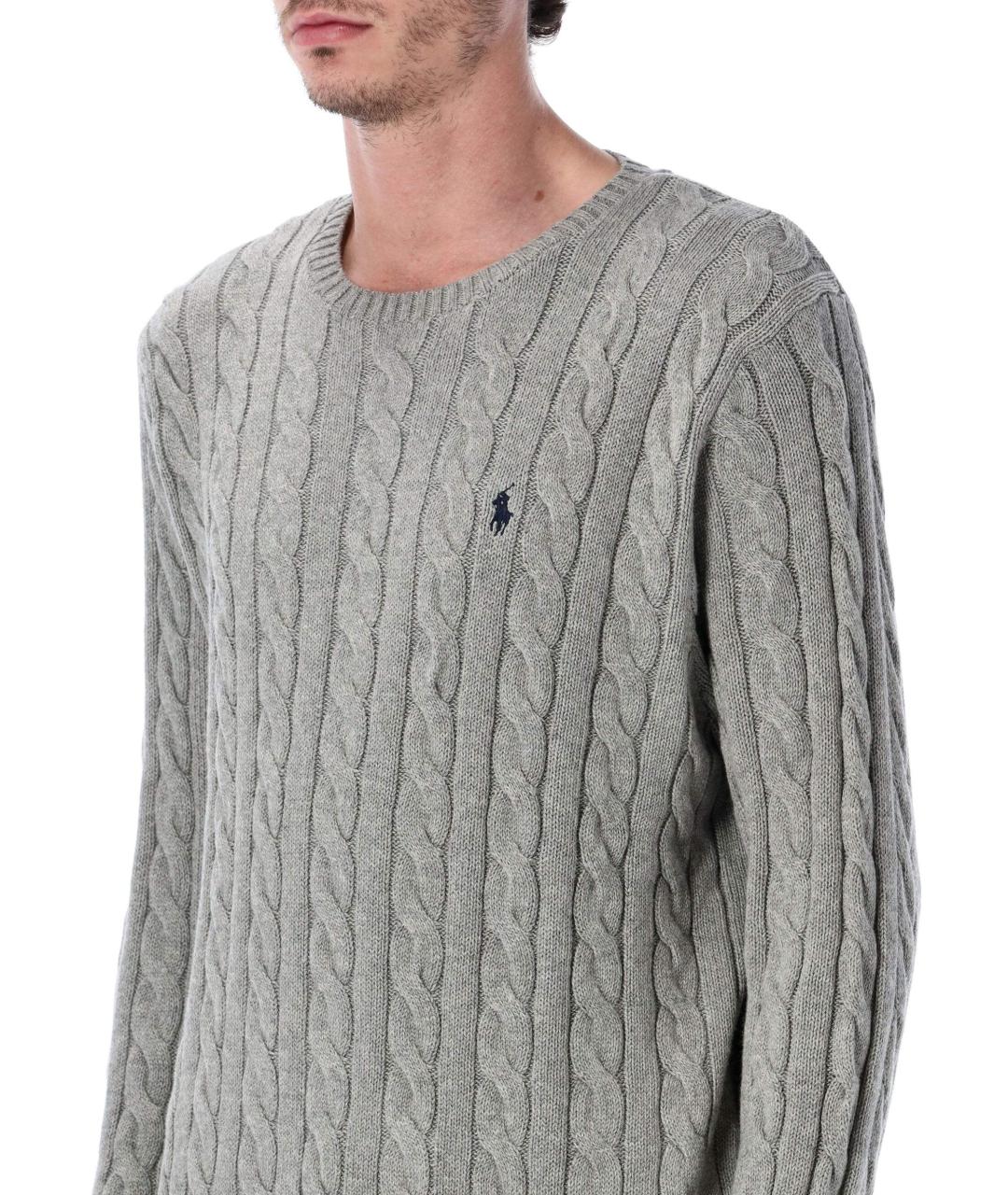 POLO RALPH LAUREN Серый хлопковый джемпер / свитер, фото 7