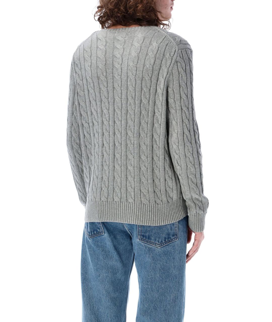 POLO RALPH LAUREN Серый хлопковый джемпер / свитер, фото 3