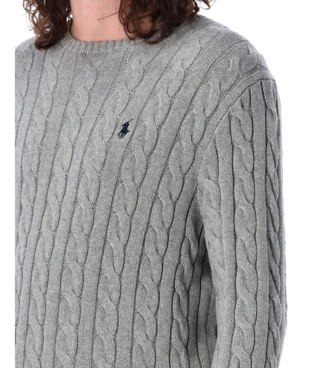 POLO RALPH LAUREN Серый хлопковый джемпер / свитер, фото 4