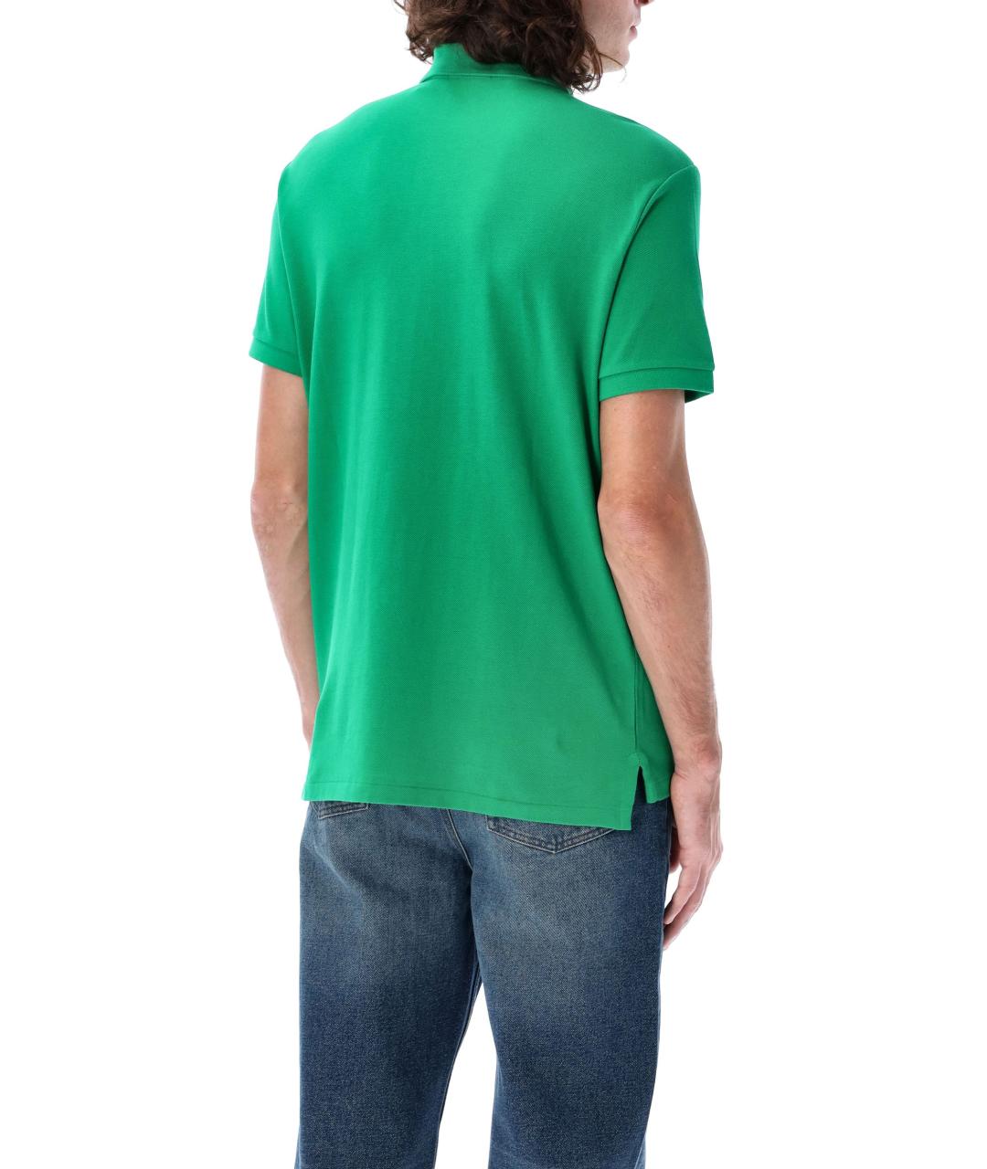 POLO RALPH LAUREN Зеленые хлопковое поло с коротким рукавом, фото 2