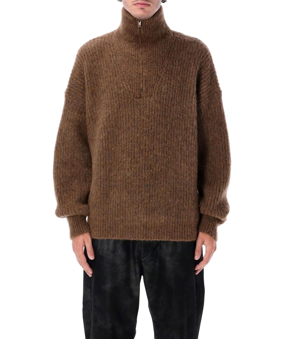 ISABEL MARANT Коричневый шерстяной джемпер / свитер, фото 2