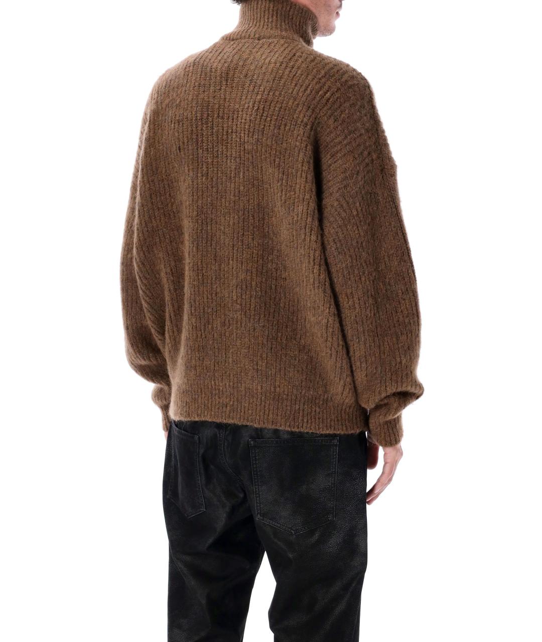 ISABEL MARANT Коричневый шерстяной джемпер / свитер, фото 3