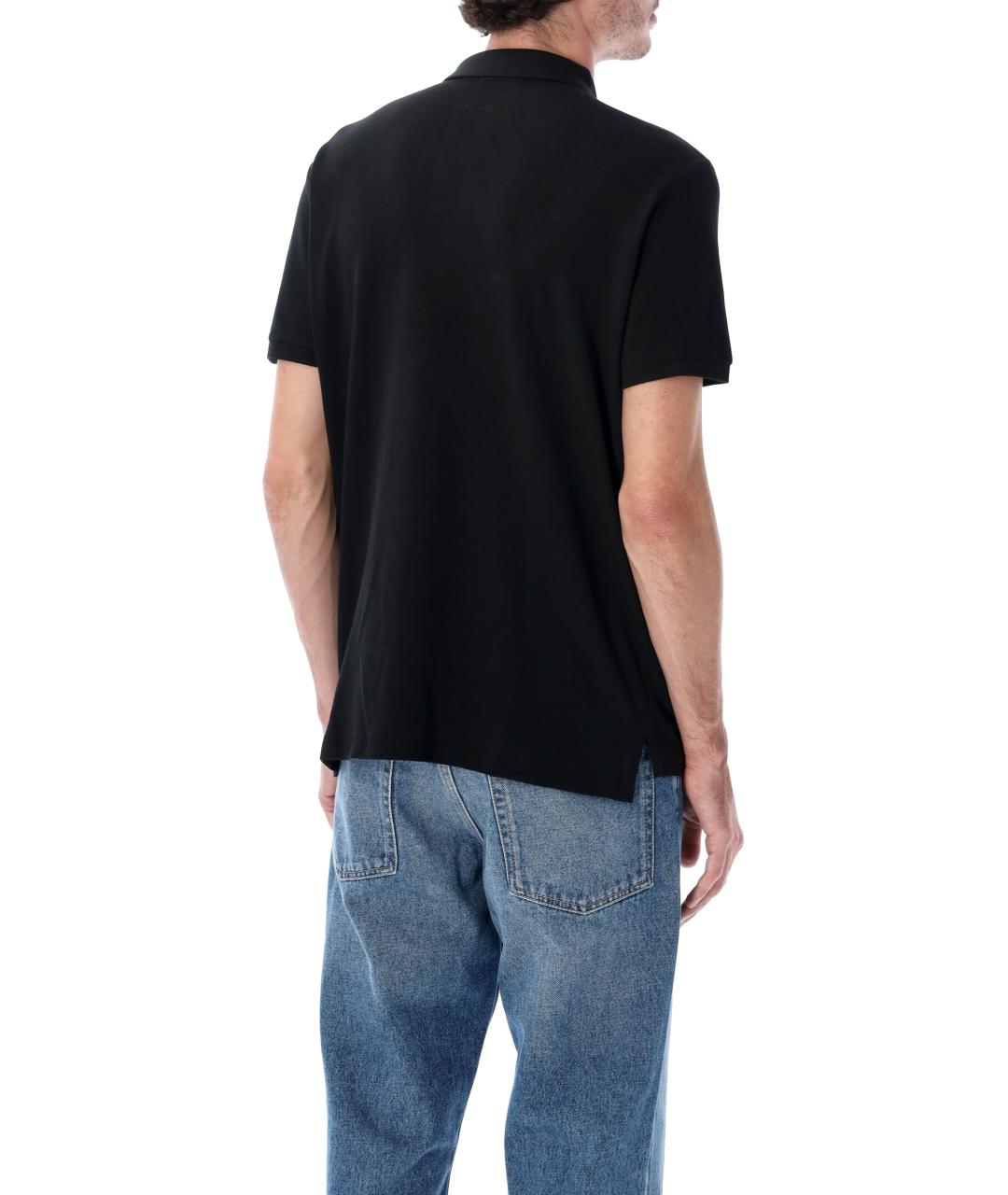 POLO RALPH LAUREN Черное хлопковое поло с коротким рукавом, фото 2