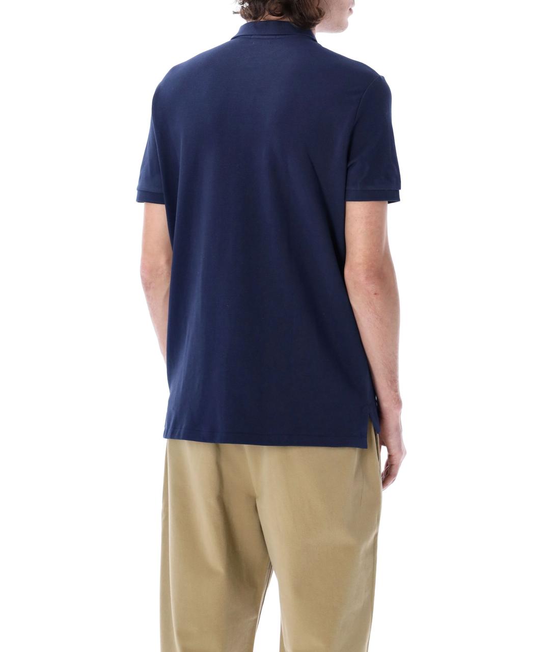 POLO RALPH LAUREN Синее хлопковое поло с коротким рукавом, фото 3