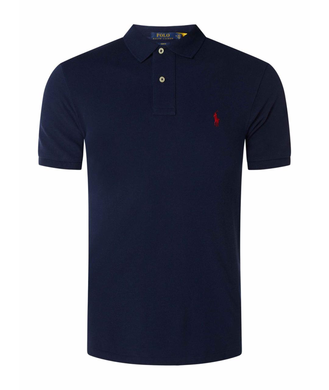 POLO RALPH LAUREN Синее хлопковое поло с коротким рукавом, фото 1