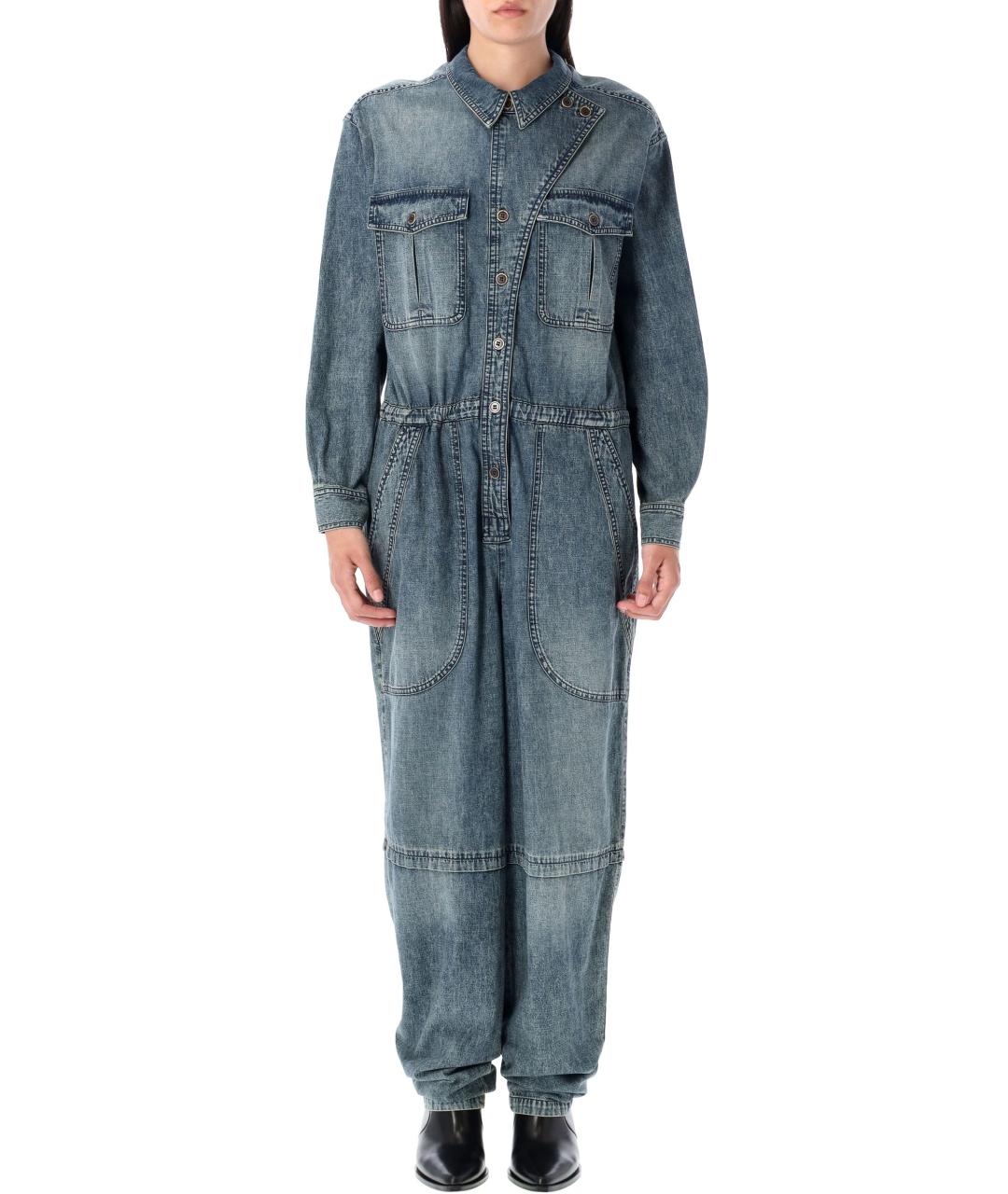 ISABEL MARANT ETOILE Синий хлопковый комбинезон, фото 4