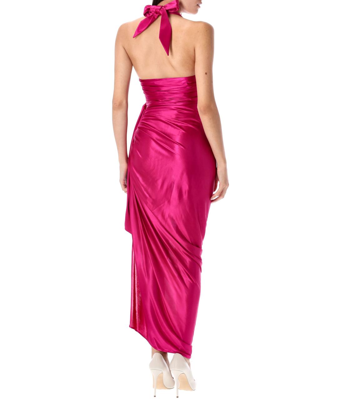 BALMAIN Фуксия вискозное вечернее платье, фото 2