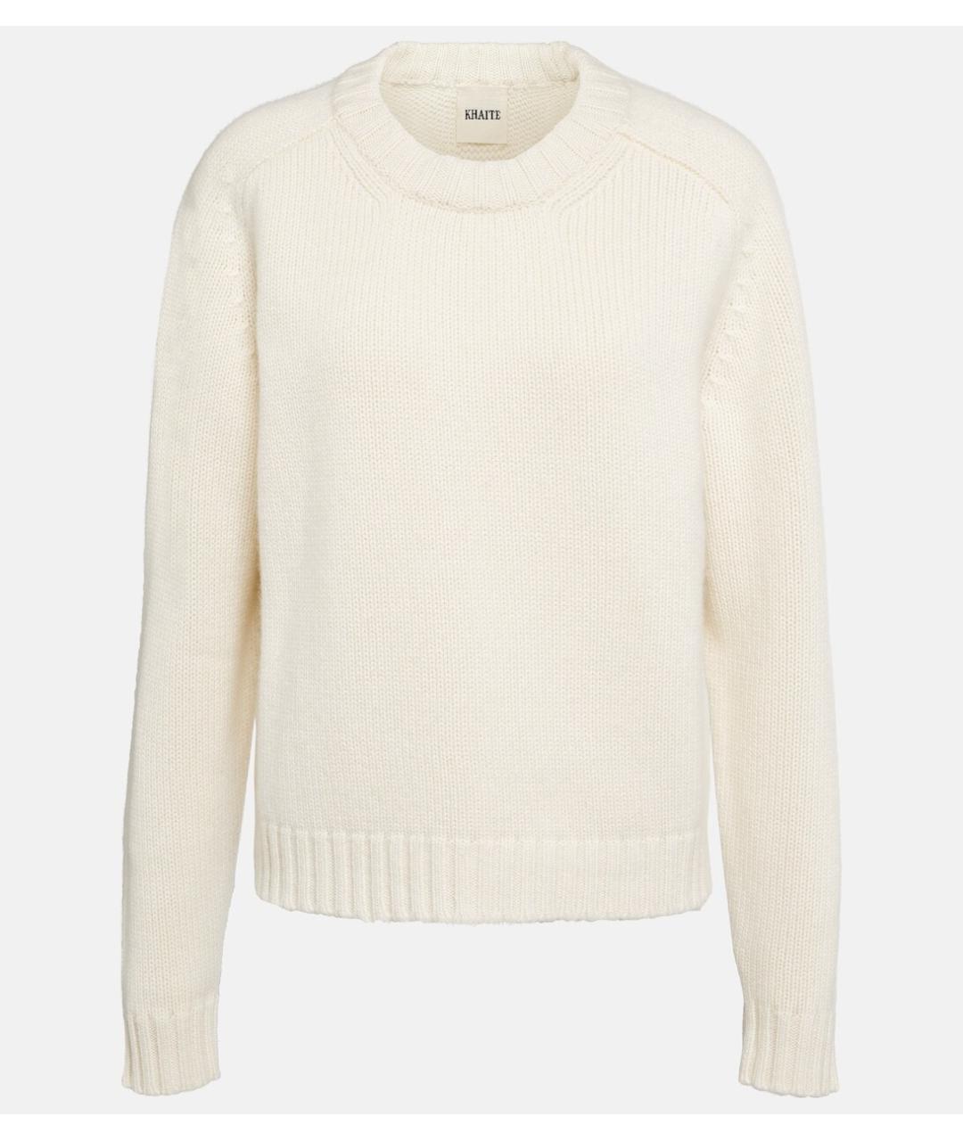 KHAITE Белый кашемировый джемпер / свитер, фото 5