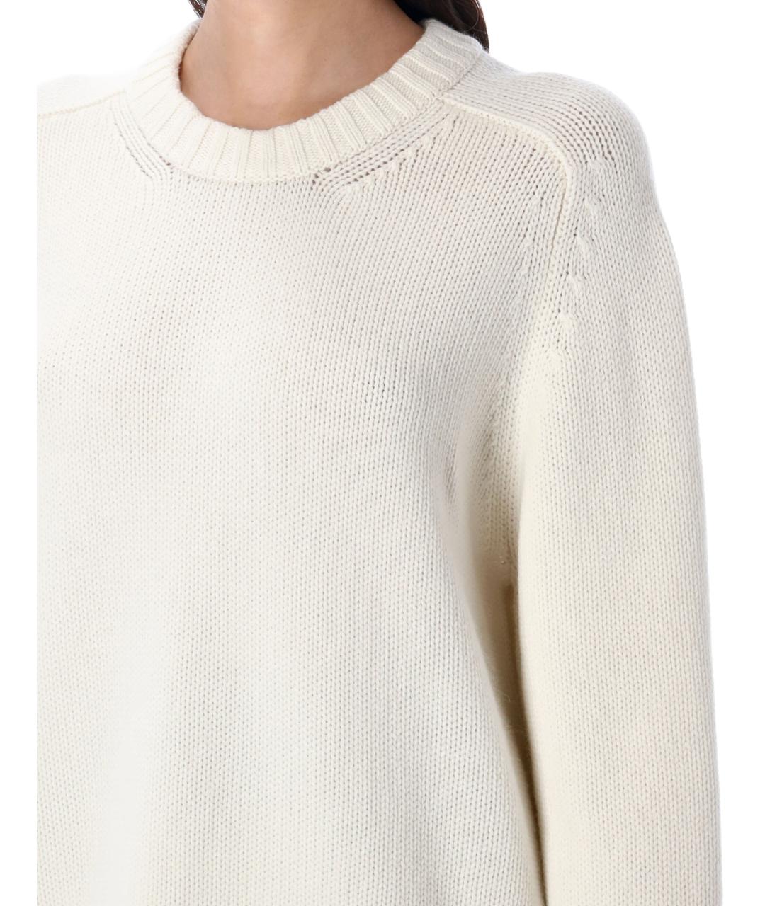 KHAITE Белый кашемировый джемпер / свитер, фото 4