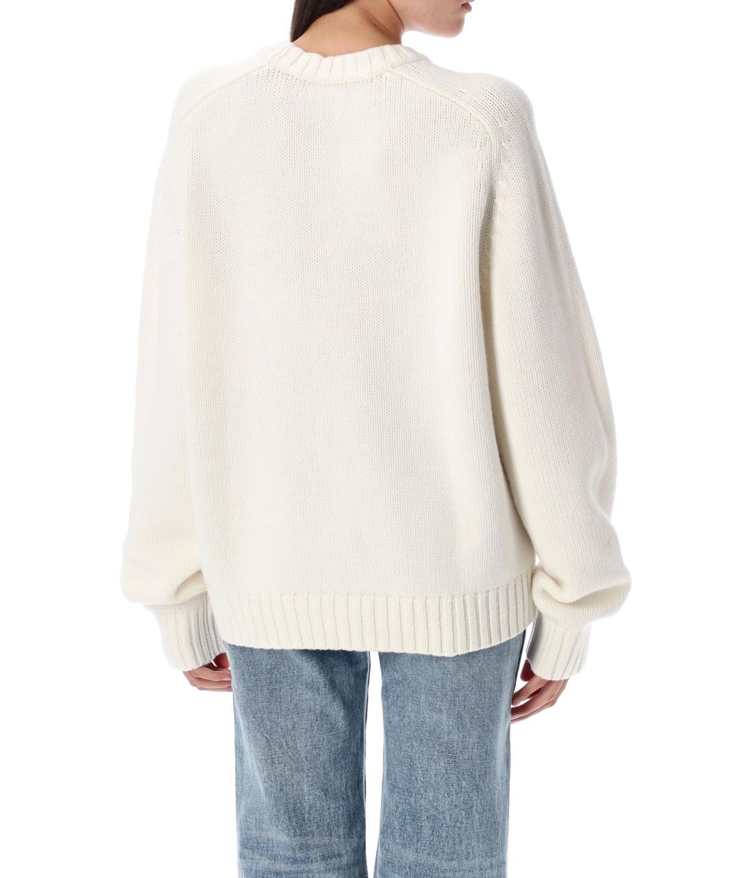 KHAITE Белый кашемировый джемпер / свитер, фото 3