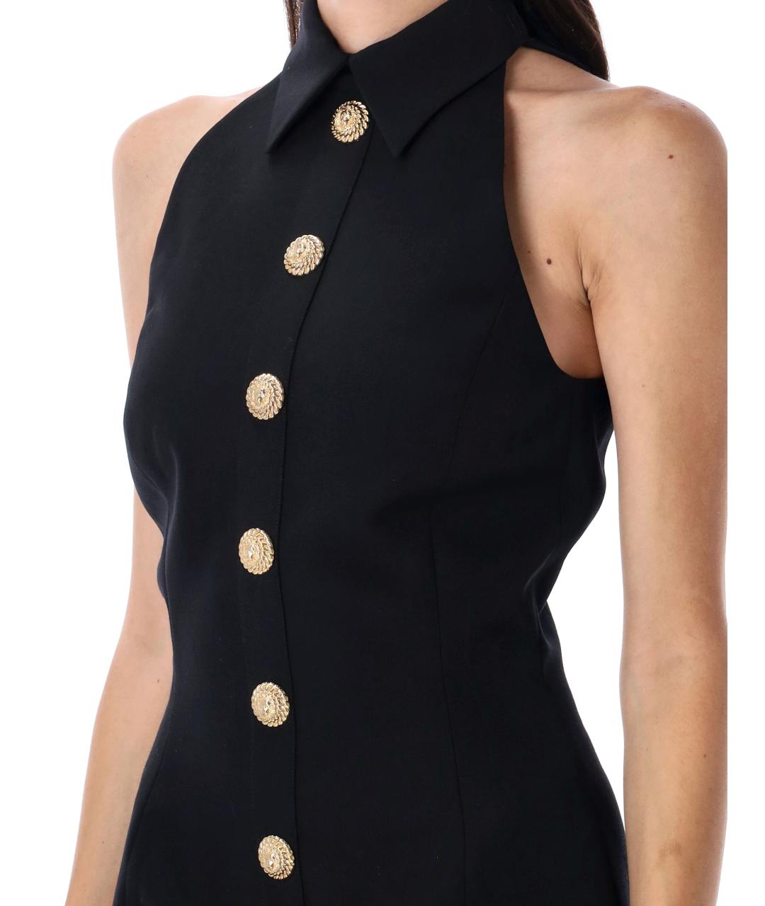 BALMAIN Черное шерстяное коктейльное платье, фото 4