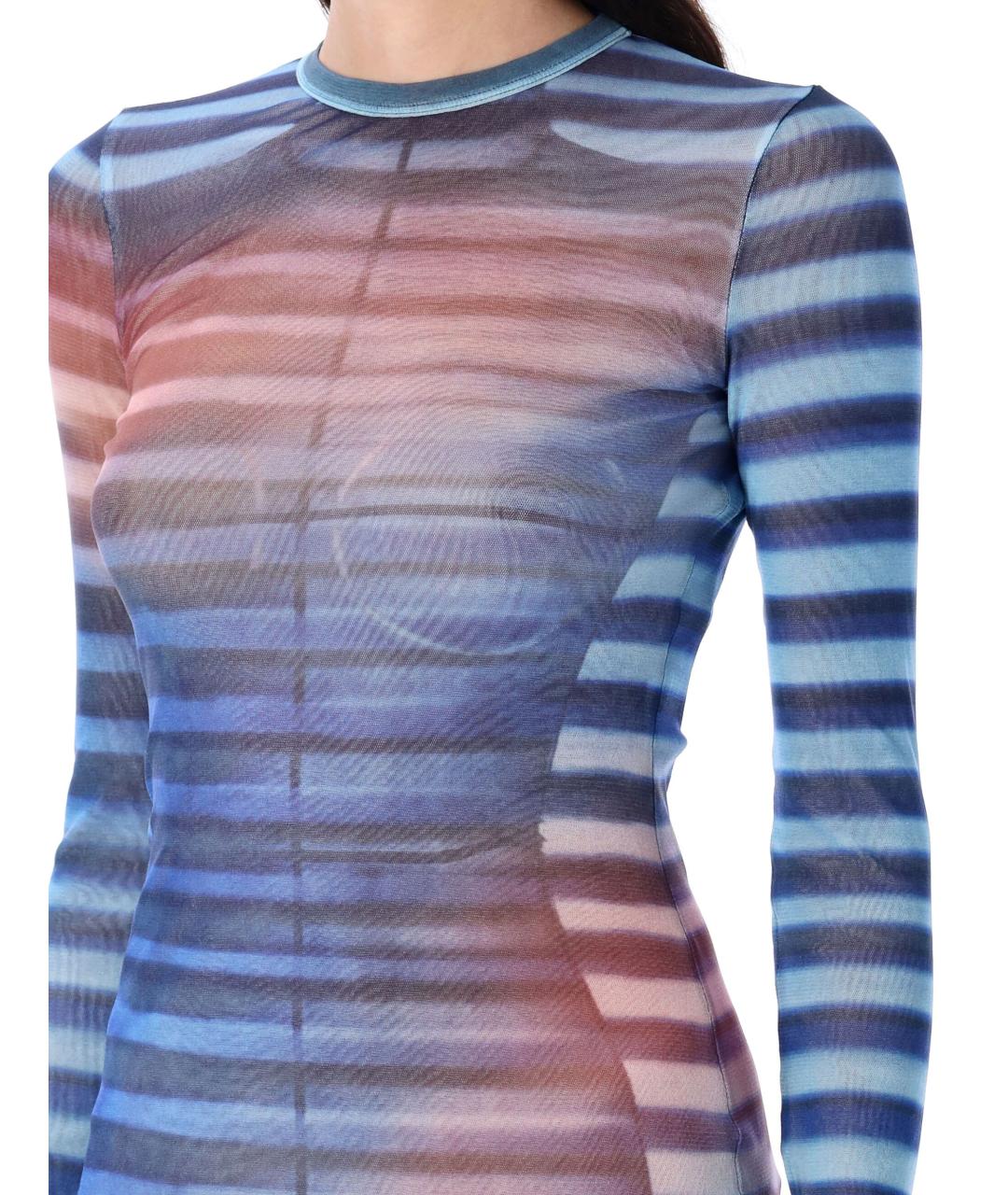 JEAN PAUL GAULTIER Голубое полиамидовое повседневное платье, фото 4