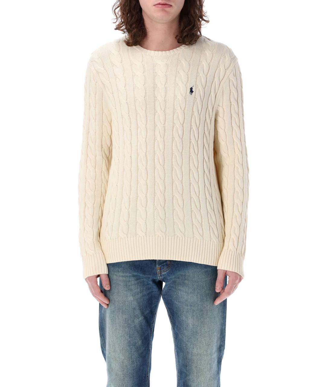 POLO RALPH LAUREN Бежевый хлопковый джемпер / свитер, фото 2