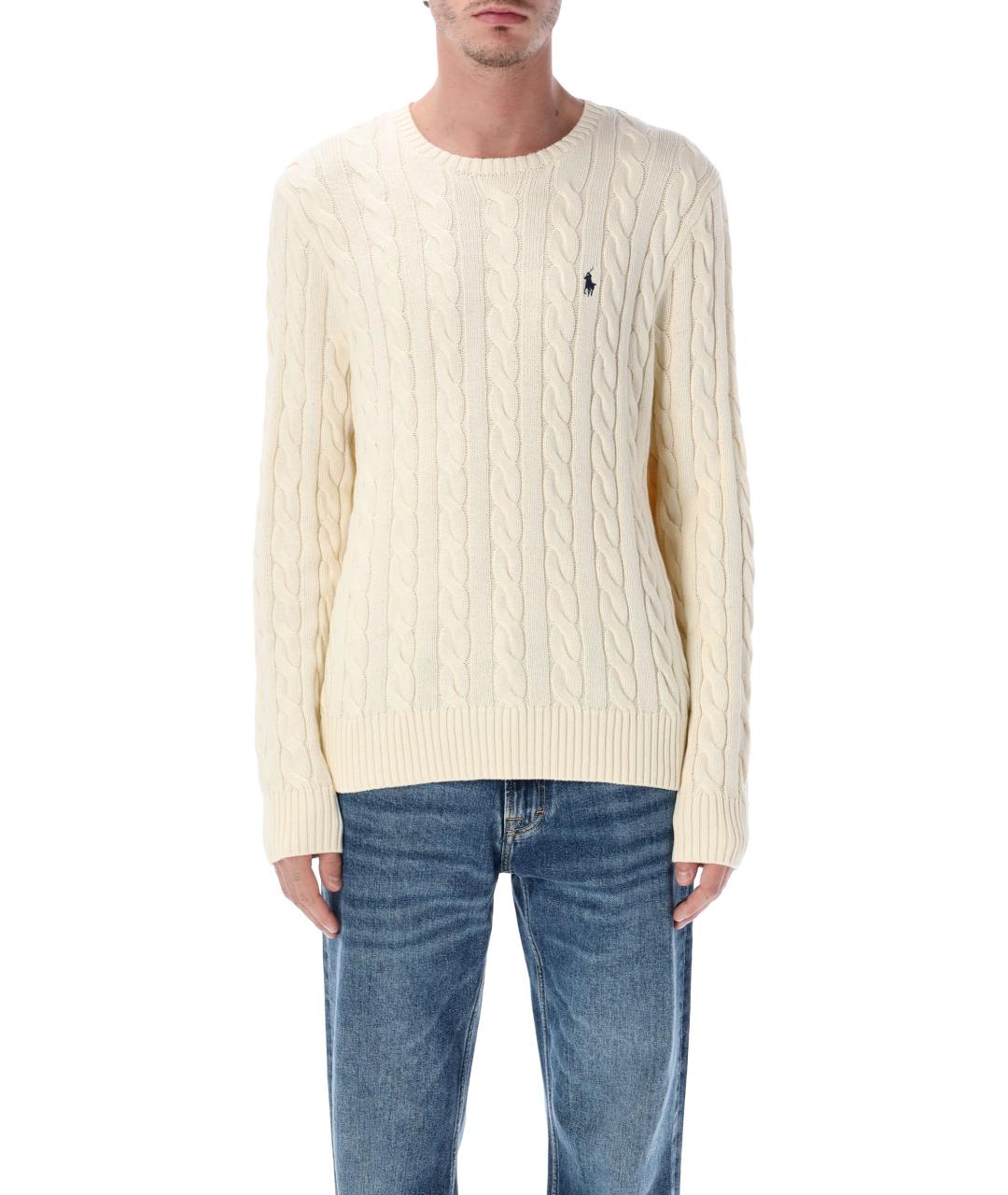 POLO RALPH LAUREN Бежевый хлопковый джемпер / свитер, фото 5