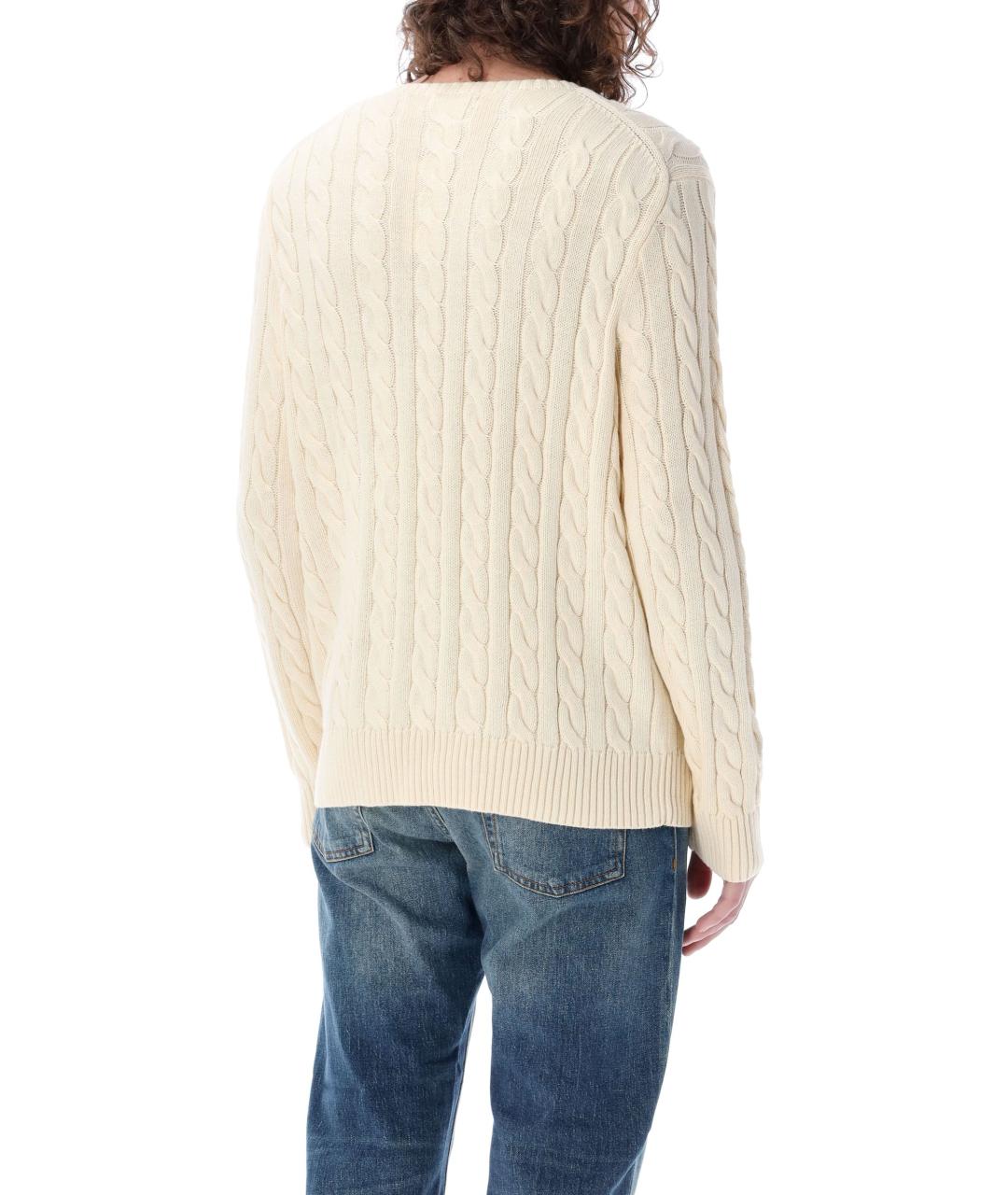 POLO RALPH LAUREN Бежевый хлопковый джемпер / свитер, фото 3