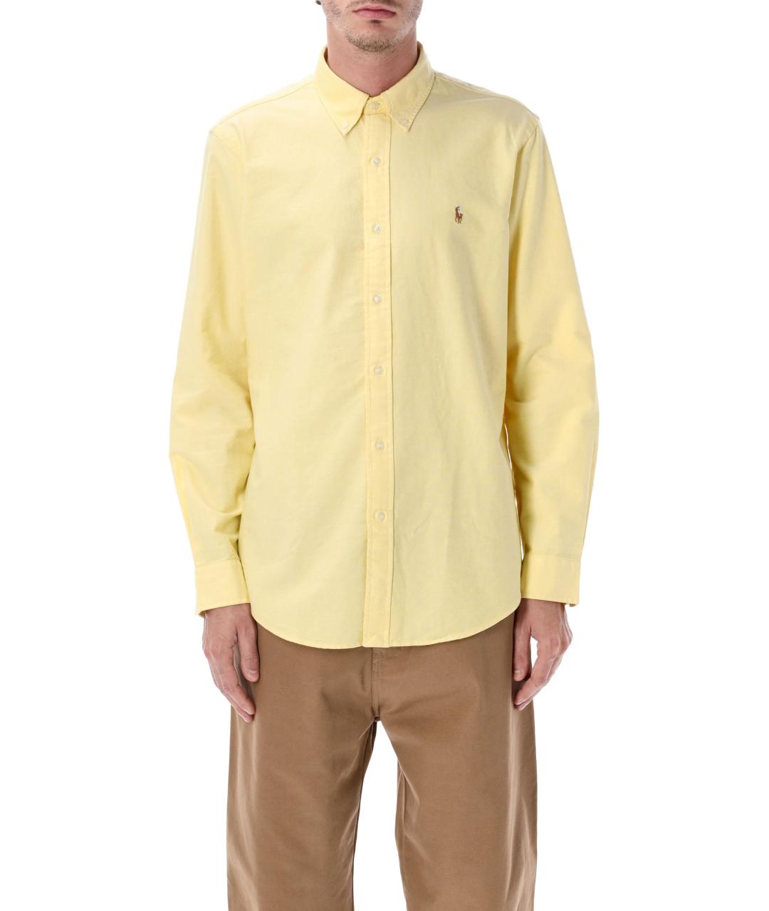 POLO RALPH LAUREN Желтая хлопковая кэжуал рубашка, фото 2